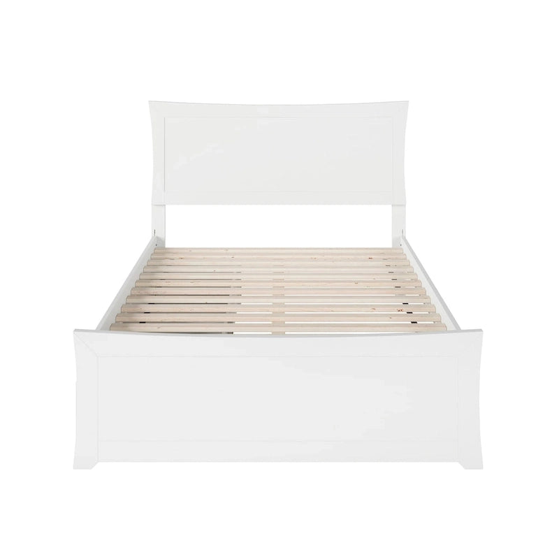 Tweepersoonsbed met Voetbord en 2 Opbergladen in Wit