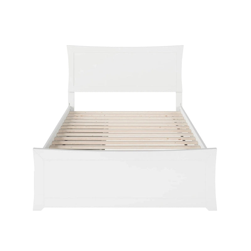 Tweepersoonsbed met Voetbord en 2 Opbergladen in Wit