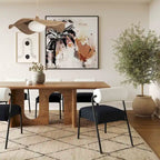 Satra Walnut Rectangular Dining Table - 92W x 39.3D x 30H
