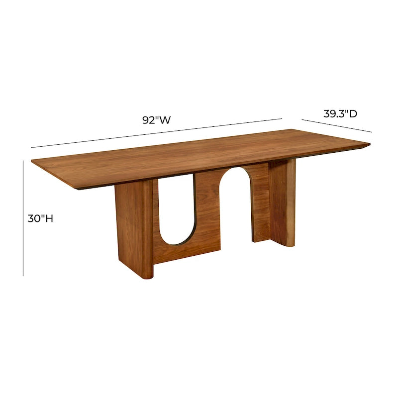 Rechthoekige Noten Eettafel - 92B x 39,3D x 30H