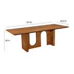 Rechthoekige Noten Eettafel - 92B x 39,3D x 30H