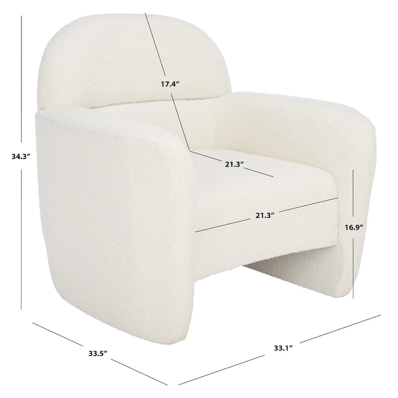 Bouclé fauteuil - 84 cm B x 85 cm D x 86 cm H