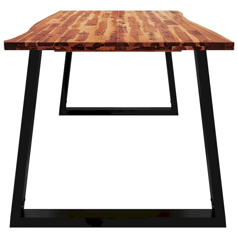 Eettafel met Live Edge – Massief Acaciahout & Stalen Poten