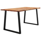 Eettafel met Live Edge – Massief Acaciahout & Stalen Poten