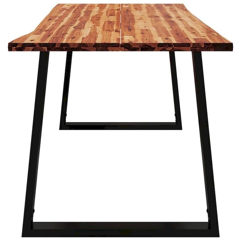 Eettafel met Live Edge – Massief Acaciahout & Stalen Poten