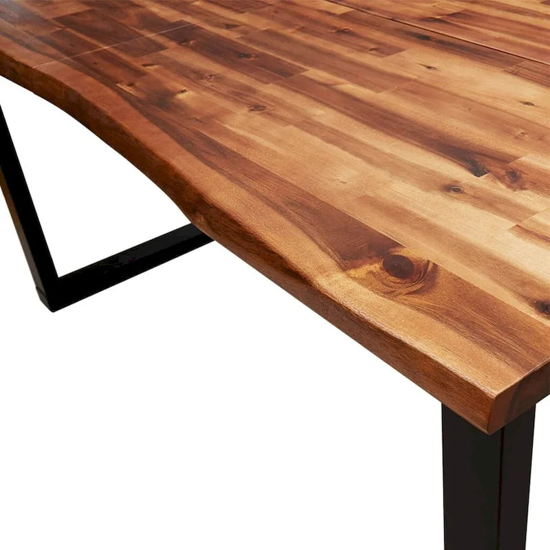 Eettafel met Live Edge – Massief Acaciahout & Stalen Poten