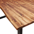 Eettafel met Live Edge – Massief Acaciahout & Stalen Poten