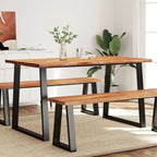 Eettafel met Live Edge – Massief Acaciahout & Stalen Poten