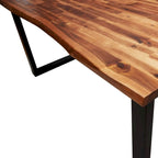 Eettafel met Live Edge – Massief Acaciahout & Stalen Poten