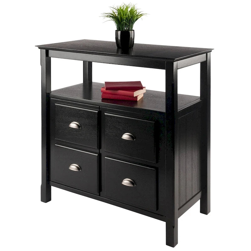 Zwart dressoir met opbergruimte – 91 x 46 x 91 cm