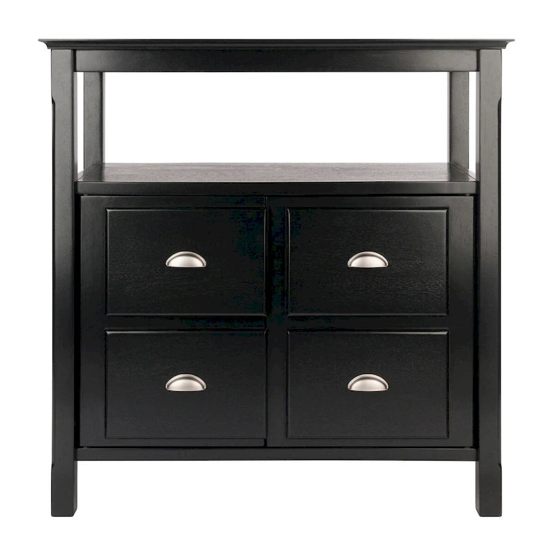 Zwart dressoir met opbergruimte – 91 x 46 x 91 cm