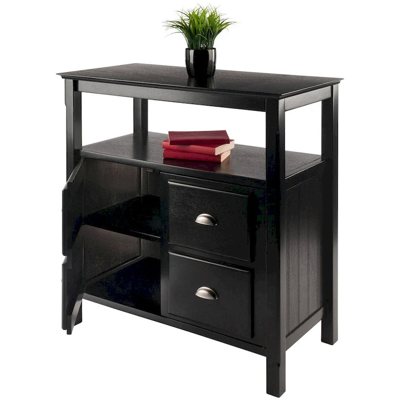 Zwart dressoir met opbergruimte – 91 x 46 x 91 cm