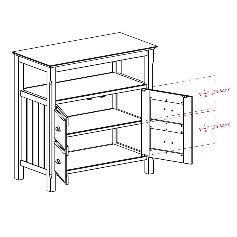 Zwart dressoir met opbergruimte – 91 x 46 x 91 cm