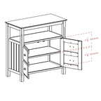 Zwart dressoir met opbergruimte – 91 x 46 x 91 cm