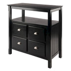 Zwart dressoir met opbergruimte – 91 x 46 x 91 cm