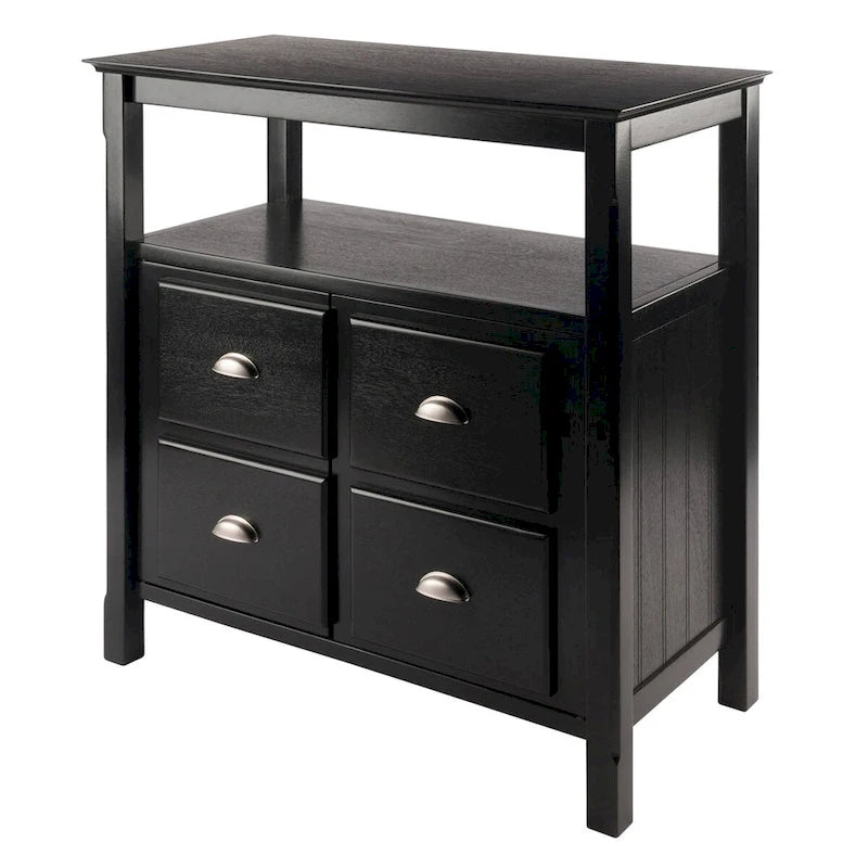 Zwart dressoir met opbergruimte – 91 x 46 x 91 cm