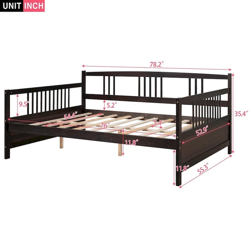 Massief Houten Daybed met Opbergruimte – Tweepersoons