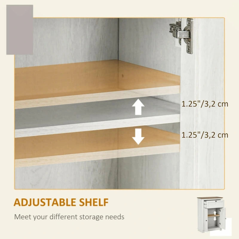 Schuifdeurkast met dubbele deuren en lade – Wit