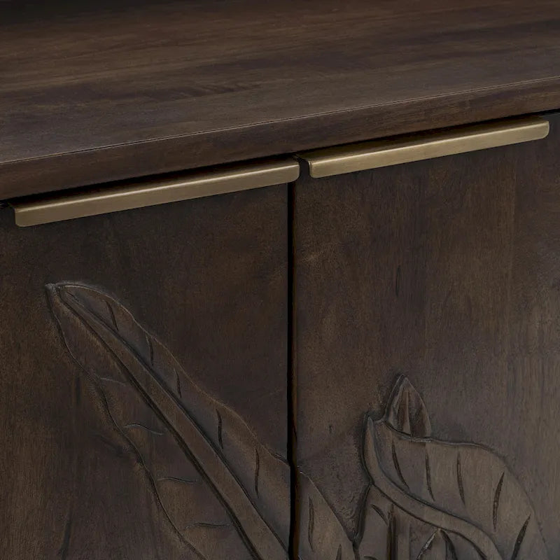 82" massief houten dressoir met 4 deuren