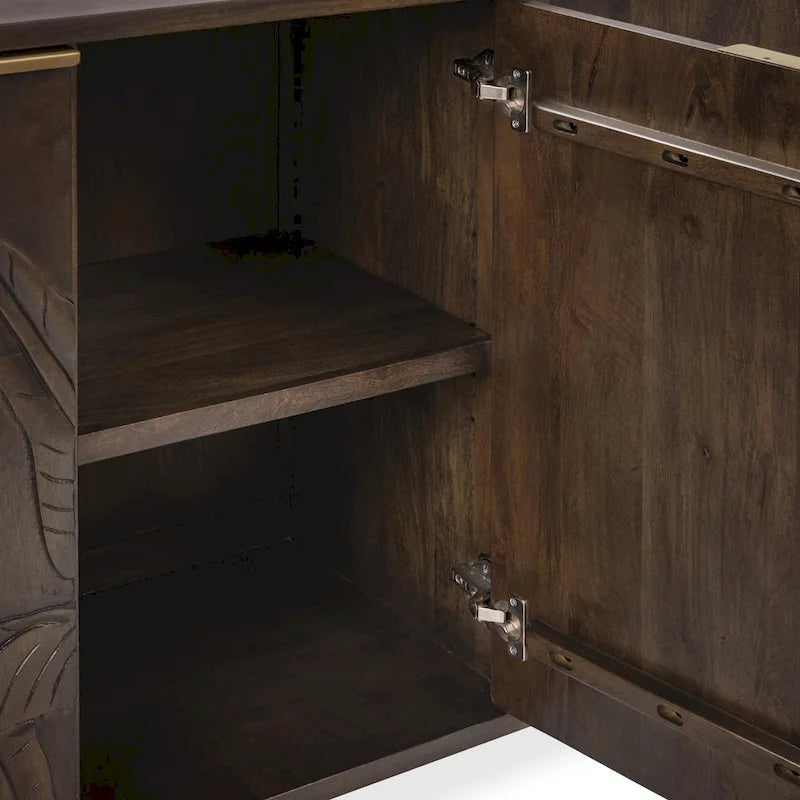 82" massief houten dressoir met 4 deuren