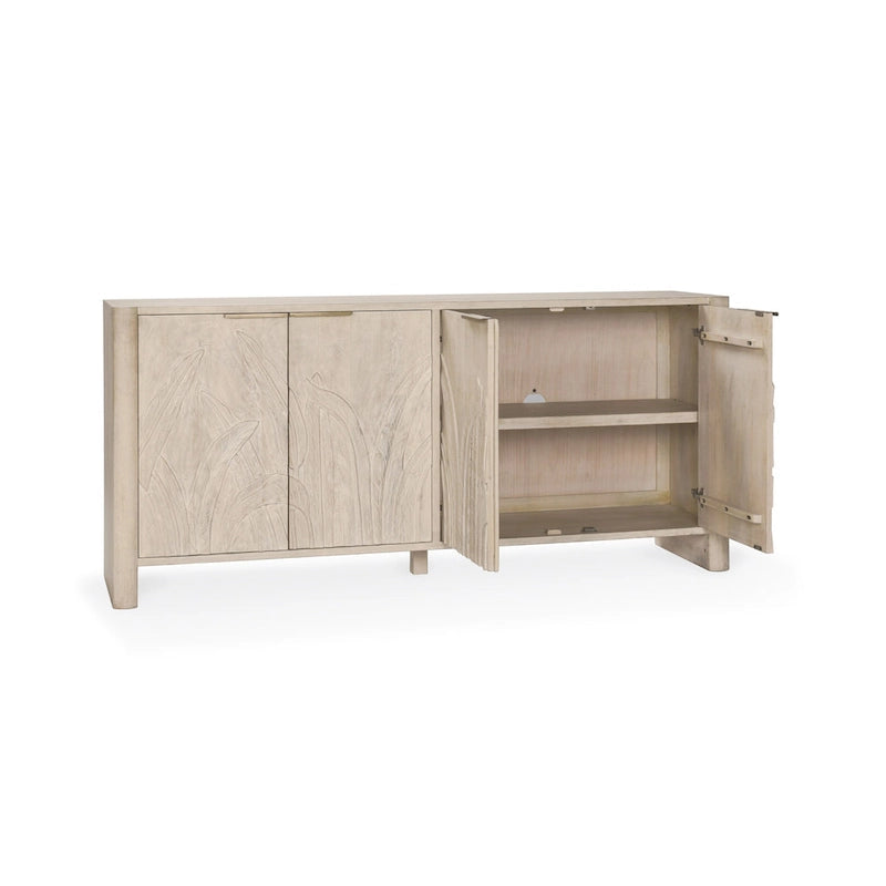 82" massief houten dressoir met 4 deuren