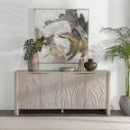 82" massief houten dressoir met 4 deuren