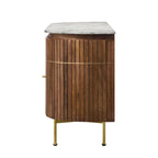 4-Deurs Dressoir met Marmeren Blad – Wit en Naturel