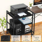 3-laags printerstandaard met laadstation en USB-poorten, 24D x 18,62B x 30,86H
