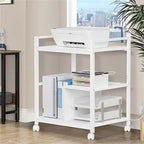 3-laags printerstandaard met laadstation en USB-poorten, 24D x 18,62B x 30,86H