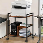 3-laags printerstandaard met laadstation en USB-poorten, 24D x 18,62B x 30,86H
